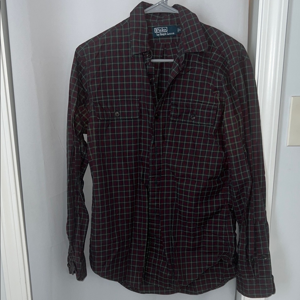 Polo by Ralph Lauren Men's Dark Checkered Shirt